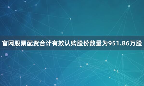 官网股票配资合计有效认购股份数量为951.86万股