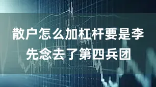 散户怎么加杠杆要是李先念去了第四兵团